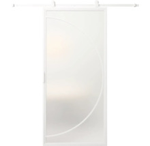 Posuvné dveře s výplní z mléčného skla a přímočarým designem