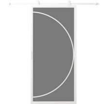 Posuvné dveře s půlkruhovým designovým prvkem