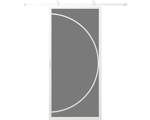 Posuvné dveře s půlkruhovým designovým prvkem