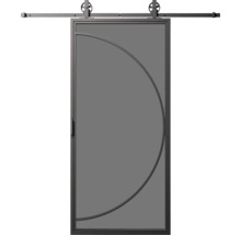 Posuvné dveře s kováním a designem půlkruhu