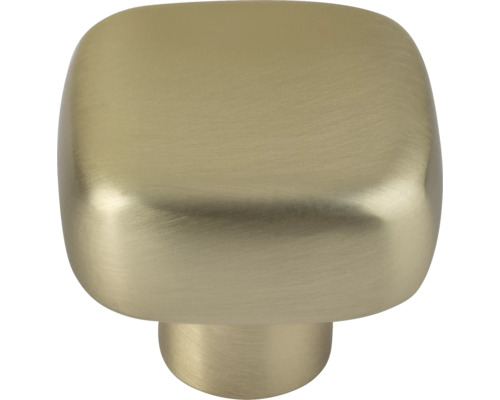 Nábytková knopka Tilly 30x30 mm broušená mosaz Čtvercový nábytkový knoflík z kovu