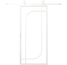 Posuvné dveře s moderním, přímočarým designem a kováním