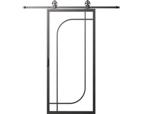 Posuvné dveře s kovovým rámem a rolovacím systémem