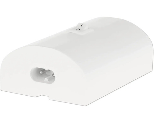 Bílá objímka lampy s vypínačem a zástrčkou