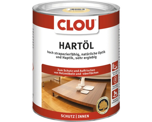 Clou Hartöl Tvrdý olej na dřevo pro vnitřní použití k ochraně a osvěžení dřevěného nábytku