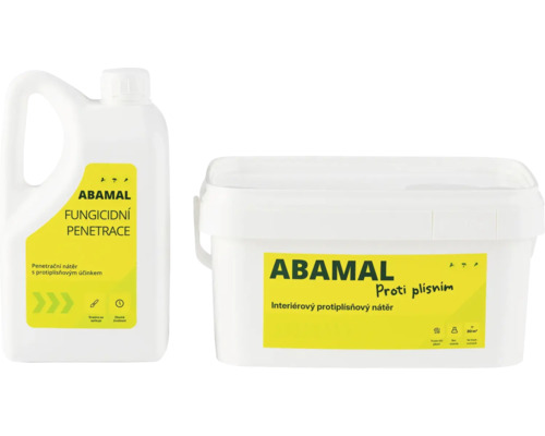 Nátěr proti plísním ABAMAL 5 l + penetrace 2 l Abamal Fungicidní penetrace a interiérová barva proti plísním