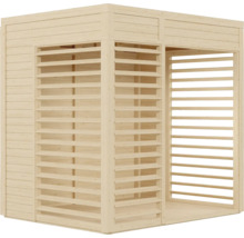 Dřevěný zahradní domek s lamelovými stěnami