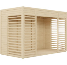 Dřevěný zahradní domek s lamelovými stěnami