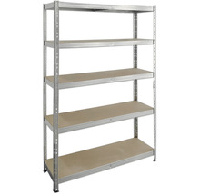 Kovová police s pěti policemi pro skladování