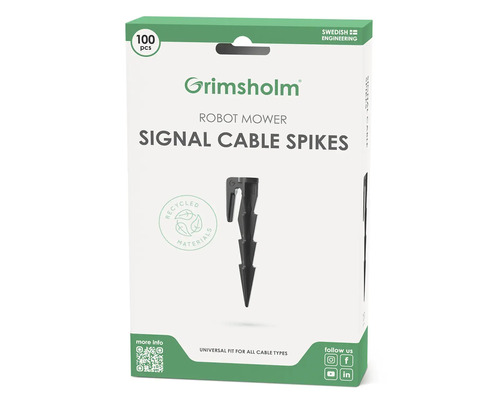 Upevňovací skoby Grimsholm balení 100 ks Grimsholm kolíky pro signální kabel robotické sekačky, balení 100 kusů
