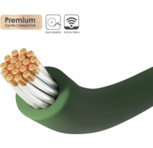 Zelený napájecí kabel s měděno-cínovým vodičem