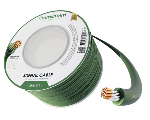 Vymezovací drát Grimsholm Premium 2,45 mm měděný délka 200 m Signální kabel Grimsholm Green pro instalace robotických sekaček, 200 metrů