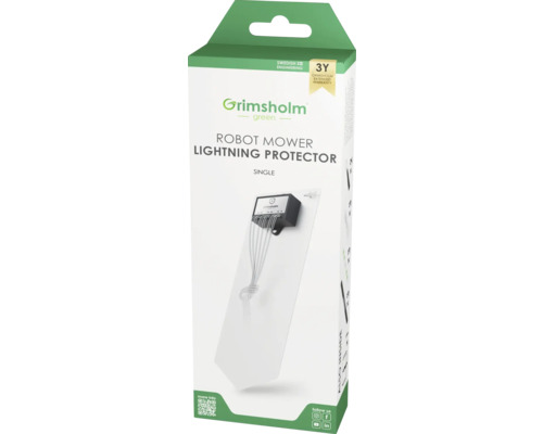 Ochrana před bleskem Grimsholm pro vymezovací dráty robotických sekaček Ochrana proti blesku pro robotickou sekačku Grimsholm v krabici