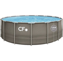 Kulatý rámový bazén naplněný vodou, výška 1,32 metru