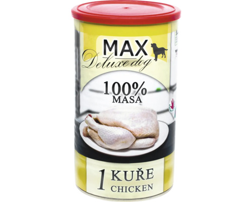 MAX Deluxe Dog mokré krmivo pro psy s kuřecím masem v konzervě