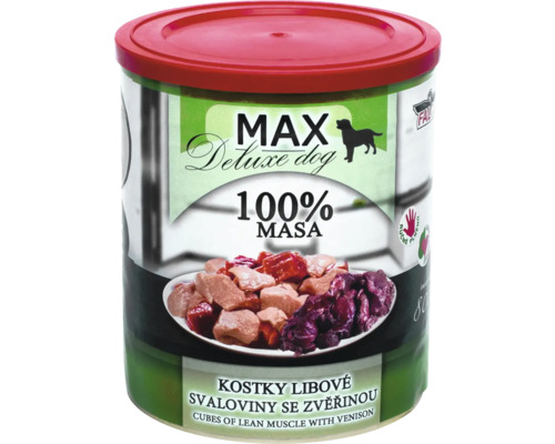 MAX Deluxe psí mokré krmivo se zvěřinou v konzervě