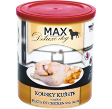 Max Deluxe mokré krmivo pro psy s kuřecím masem a mrkví v konzervě
