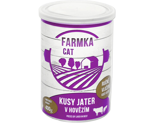 Farmka krmivo pro kočky hovězí játra, 400 gramů