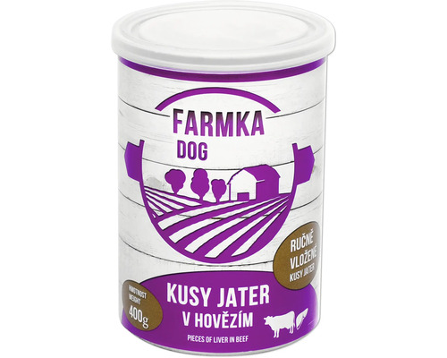 Farmka krmivo pro psy s hovězími játry, 400 gramů