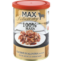 Konzerva MAX Deluxe pro psy s kachní svalovinou bez kostí