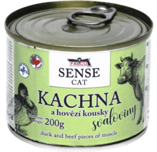 Falco Sense Cat mokré krmivo pro kočky s kachnou a hovězím masem v 200gramové plechovce