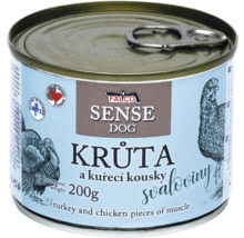 Konzervované krmivo pro psy s krůtím a kuřecím masem, 200 gramů