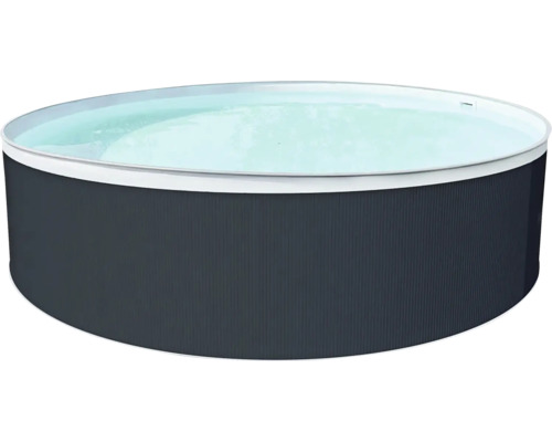 Bazénová fólie CF WHITE 7,3 x 3,7 x 1,2 m Kulatý nadzemní bazén naplněný vodou