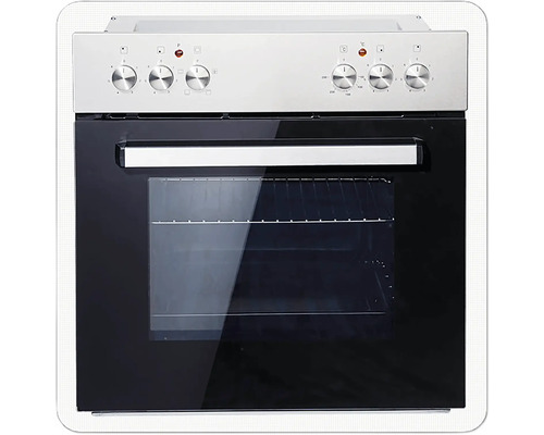 Vestavná trouba s ovládacími knoflíky a skleněnou přední stranou