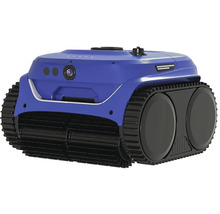 Modrý čisticí robot pro bazény s pásovým pohonem