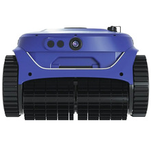 Modrý robotický čistič bazénů s pásovým pohonem pro čištění bazénů