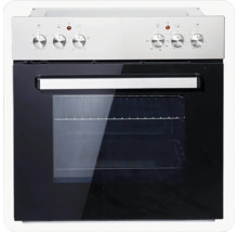 Elektrická trouba s ovládacími knoflíky a skleněnou přední stranou