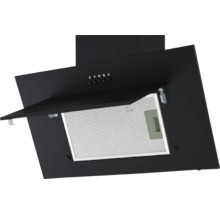 Černý odsavač par s kovovým tukovým filtrem