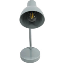 Šedá stolní lampa s LED žárovkou