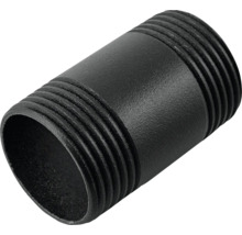 Černá kovová trubková vsuvka se závitovými konci.