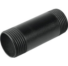 Černá trubková vsuvka se závitovými konci.