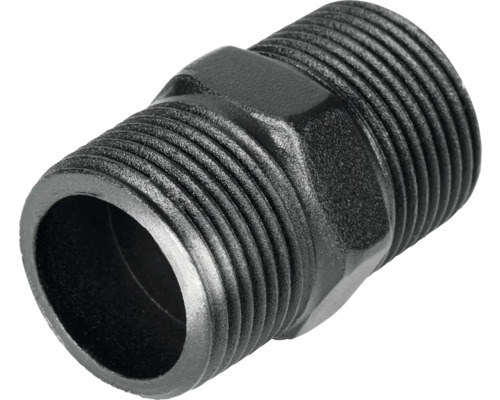 Černá trubková tvarovka s vnějším závitem