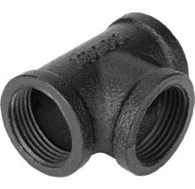 Černá litinová tvarovka T-kus