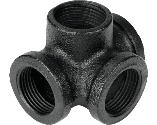 Černý litinový T-kus s vnitřním závitem
