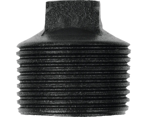 Černá kovová trubková zátka se závitem