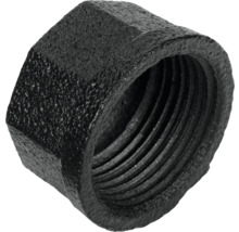 Černá temperovaná litinová krytka s vnitřním závitem