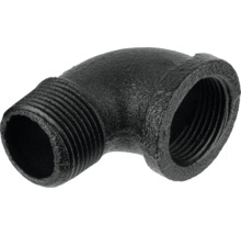 Černý litinový koleno 90 stupňů s vnitřním a vnějším závitem