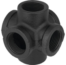 Černá litinová tvarovka kříž s vnitřním závitem