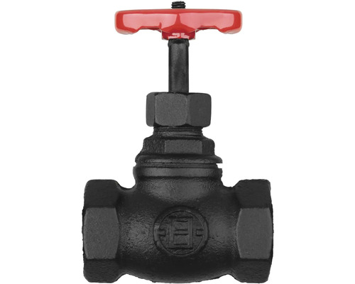 Ventil s červenou rukojetí