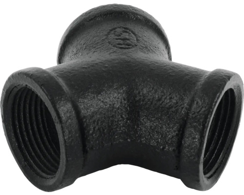 Černá temperovaná litinová tvarovka T-kus s vnitřním závitem pro potrubní spoje