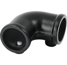 Černý litinový trubkový oblouk s úhlem 90 stupňů