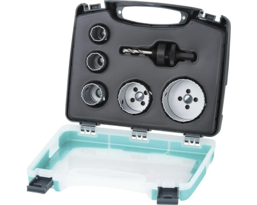 Sada děrovek v kufříku na nářadí