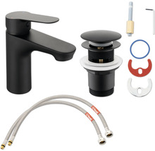 Umyvadlová baterie s odtokovou soupravou a přívodními hadicemi