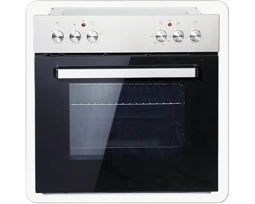 Trouba s ovládacími knoflíky a skleněnými dvířky