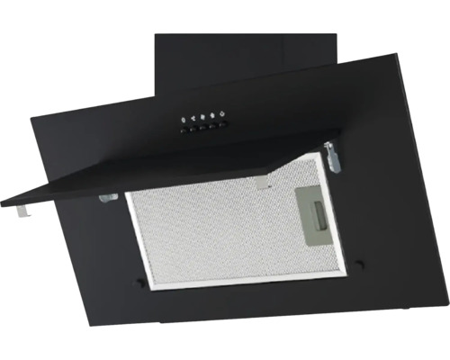 Černý odsavač par s kovovým filtrem