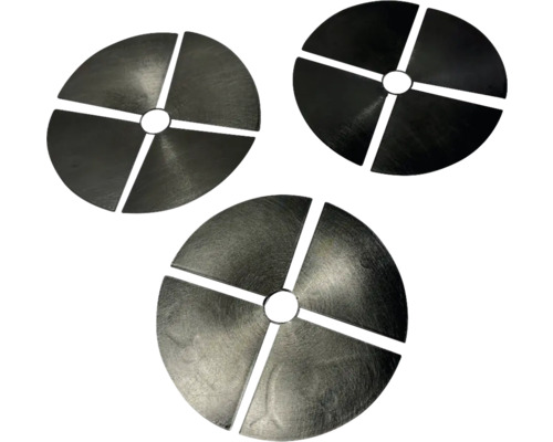 Tři kulaté krycí desky s výřezy